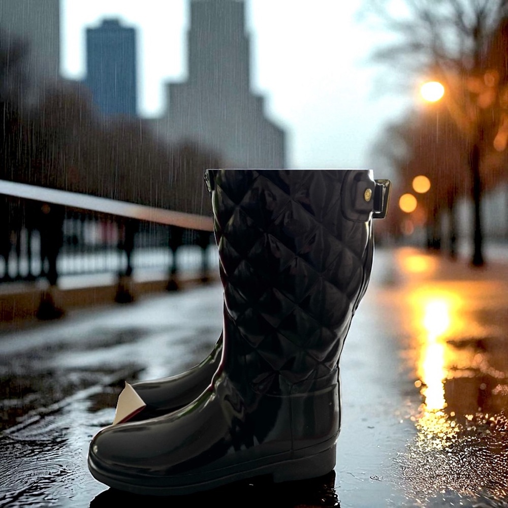 Hunter Black Winter Rain Boots - Picture 3 of 3